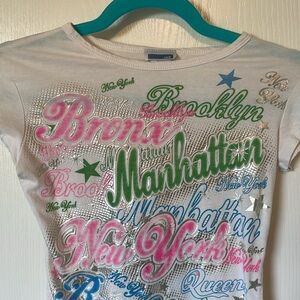 Vintage New York fitted tee Queens, Brooklyn, Bronx, Manhattan